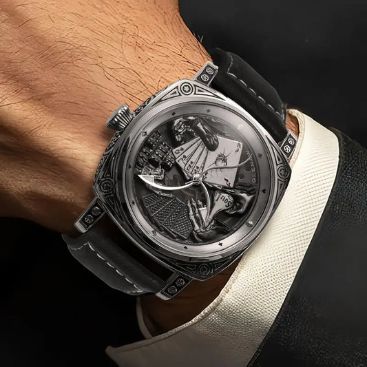 Skeleton Automatic Watch Stainless Steel Strap, Elegant Timepiece for Men, Luxury Watch