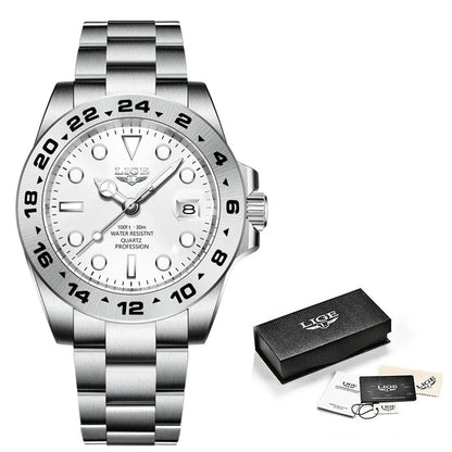 LIGE 2024 New Mens Watches Top Brand Luxury Fashion Date Clock Sport Mens Quartz Wristwatchساعات رجالية جديدة من LIGE 2024، علامة تجارية فاخرة، ساعة رياضية للرجال، كوارتز، ساعة معصم